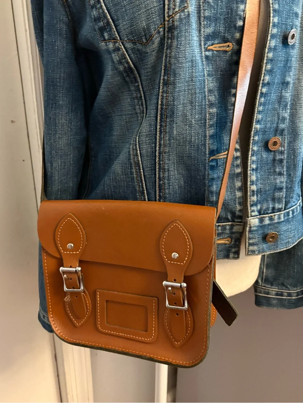 The Leather Satchel Co. Tan Leather Mini Satchel / Crossbody Bag